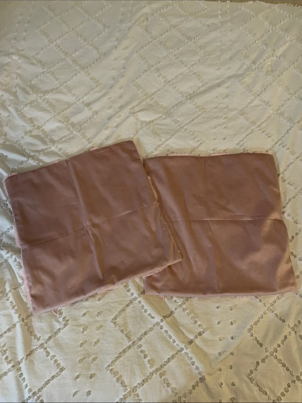Pink Textured Bunny Pillow Covers - Set of 2 nwot